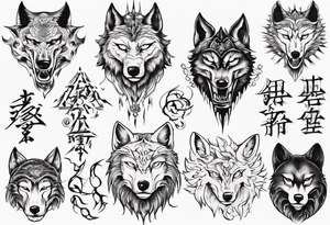 spiritual wolf tattoo idea