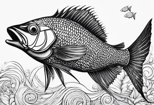 Caballito de mar hecho con puntillismo de arrastre tattoo idea