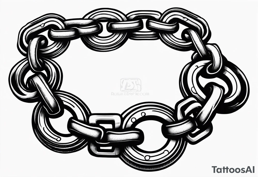 thick bike chain wrist tattoo idea