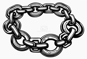 thick bike chain wrist tattoo idea