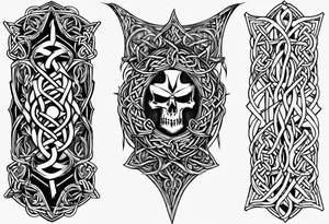 bracers armor written words celtic thorns tattoo idea