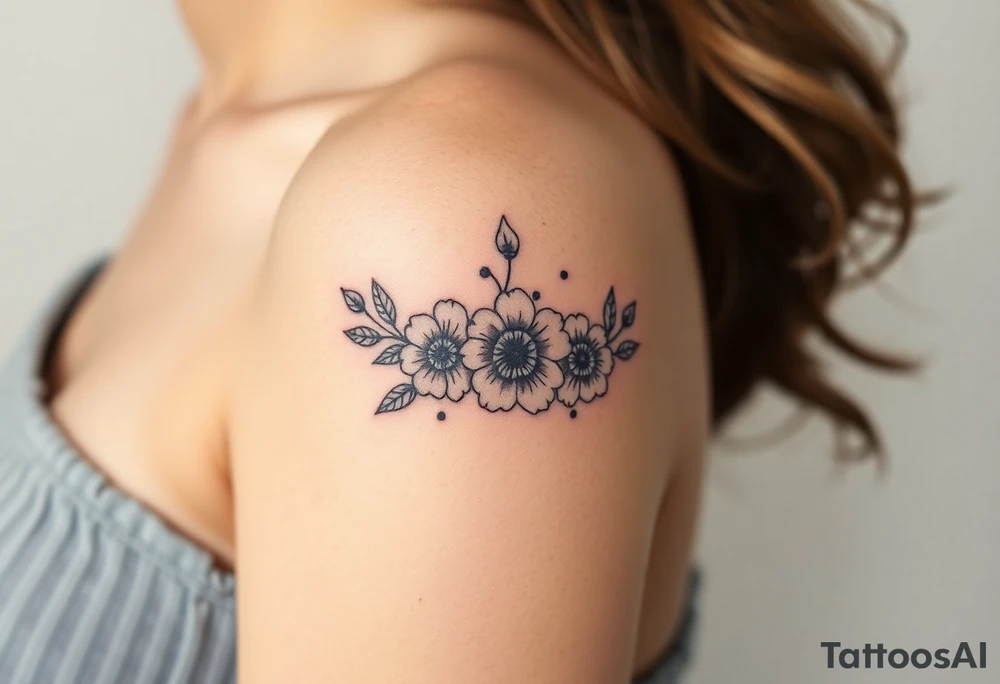 Crown of flowers tattoo idea