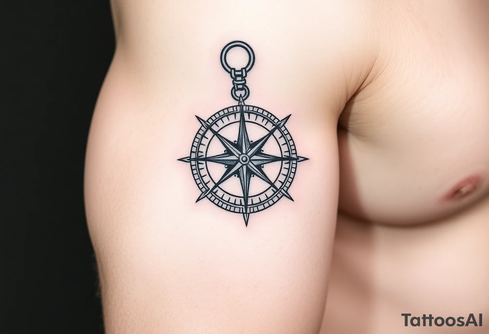 Artsy Compass tattoo idea
