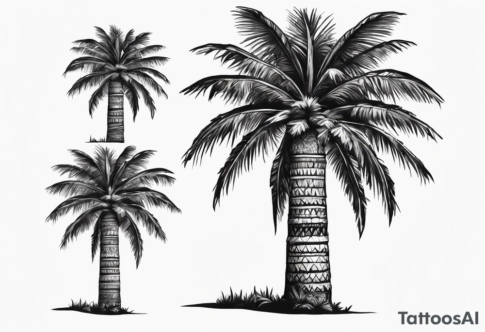 tall solitary quindio wax palm tattoo idea