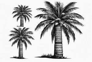 tall solitary quindio wax palm tattoo idea