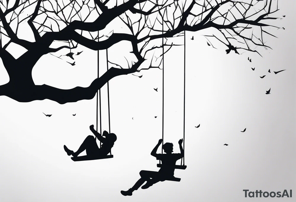 swinging from trees tattoo idea