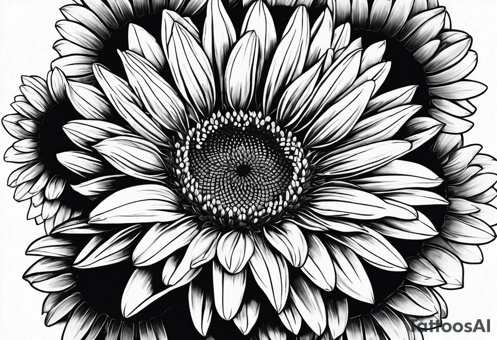 powerful gerber daisy and sunflower tattoo idea