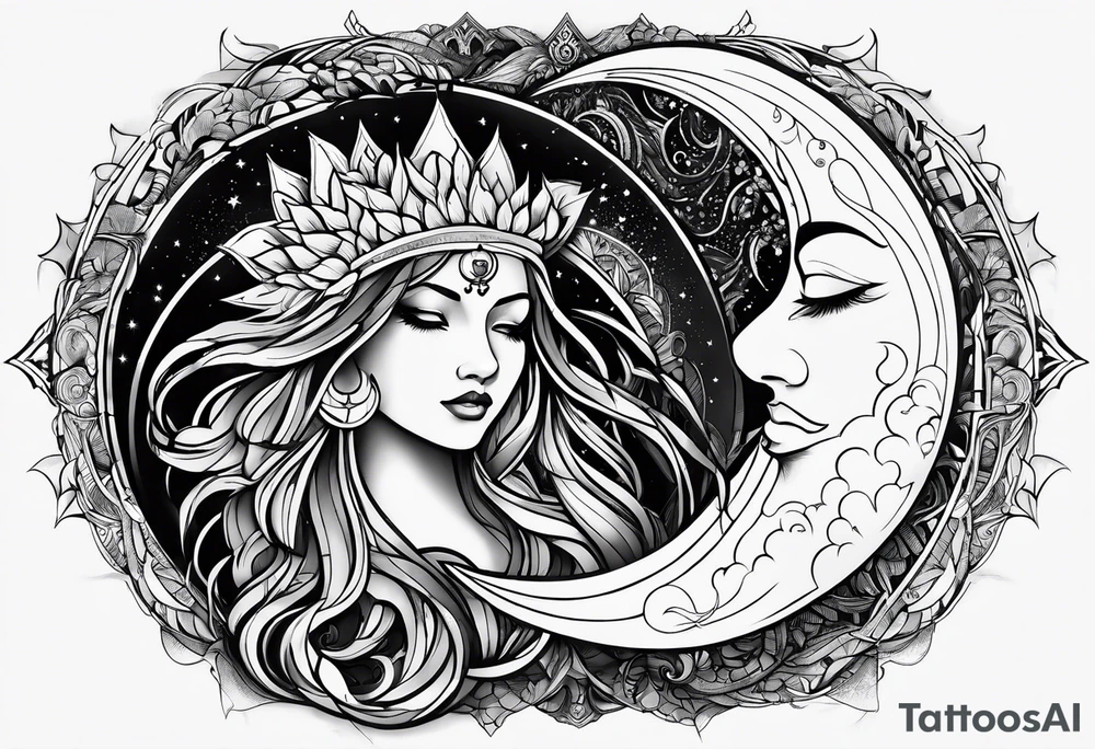 sacred moon tattoo idea