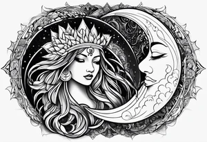 sacred moon tattoo idea