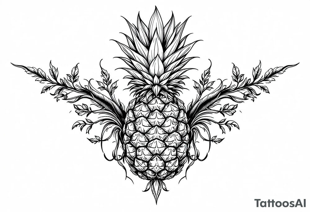 Crown pineapple vagina tattoo idea