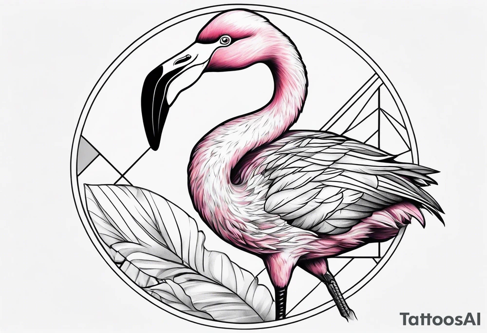 cute flamingo tattoo idea