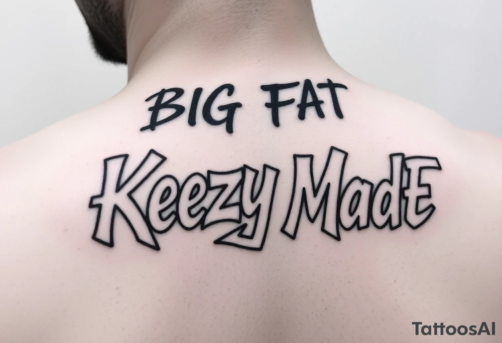 Big Fat graffiti style lettering  (KeezY MadE) tattoo idea