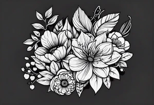 bouquet tattoo idea