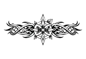 Arm band tattoo of Celtic knot combined with nature tattoo idea