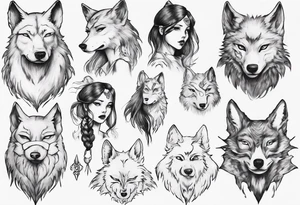 Wolf girl tattoo idea