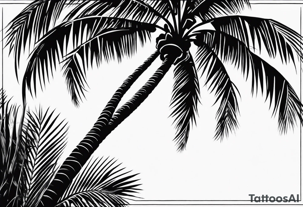 Palm tree arm sleeve tattoo idea