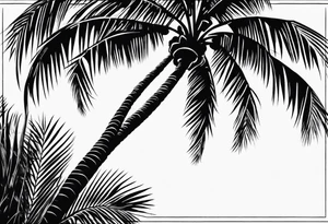 Palm tree arm sleeve tattoo idea