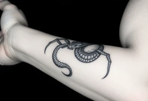 Snake wrapped from a spider tattoo idea