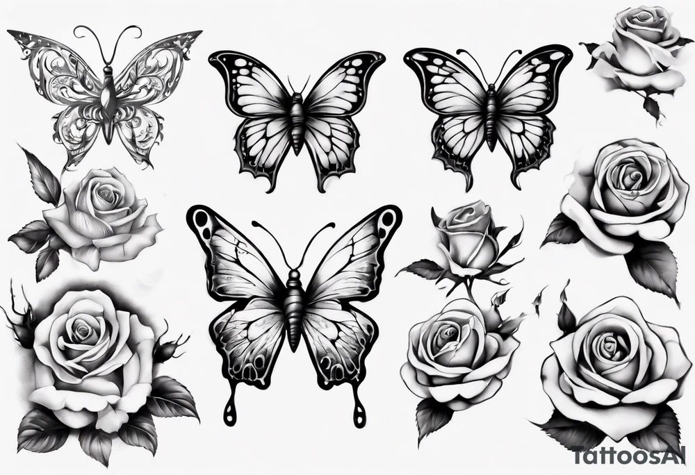 Baby melina 8.8.23 rose butterfly tattoo idea