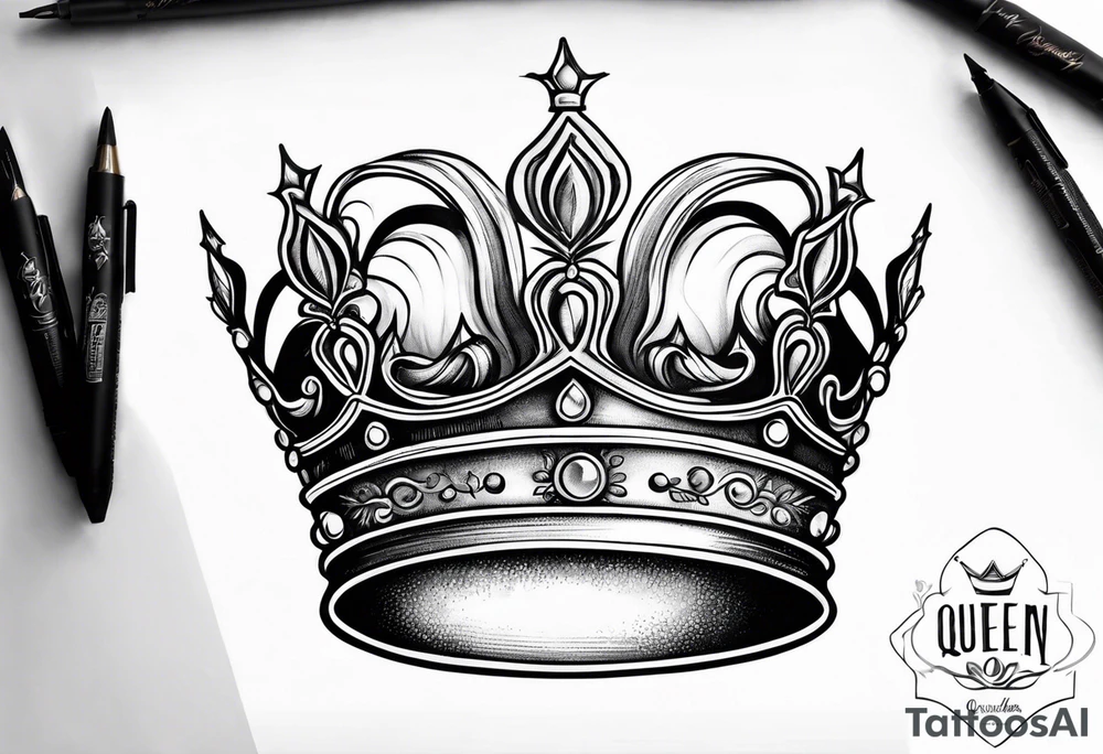 queen's golden crown tattoo idea