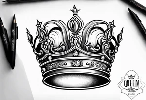queen's golden crown tattoo idea