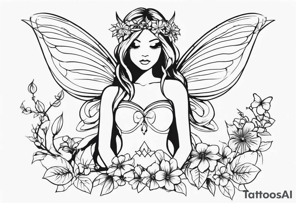 Fairy with the word miate tattoo idea