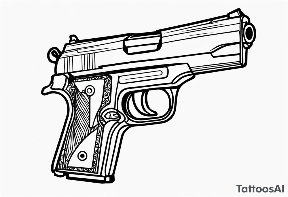 Gun with extended magazine tattoo idea