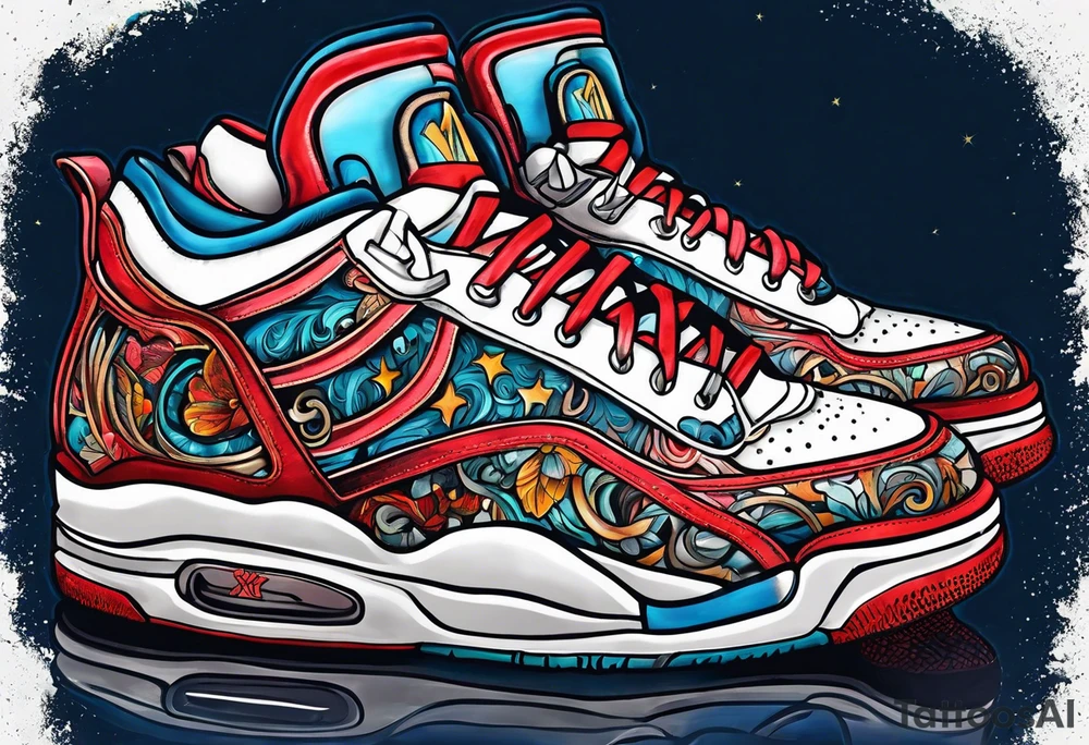virgo  , sneakers , detroit and music tattoo idea
