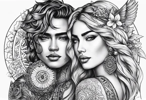 Sol e Lua juntos tattoo idea