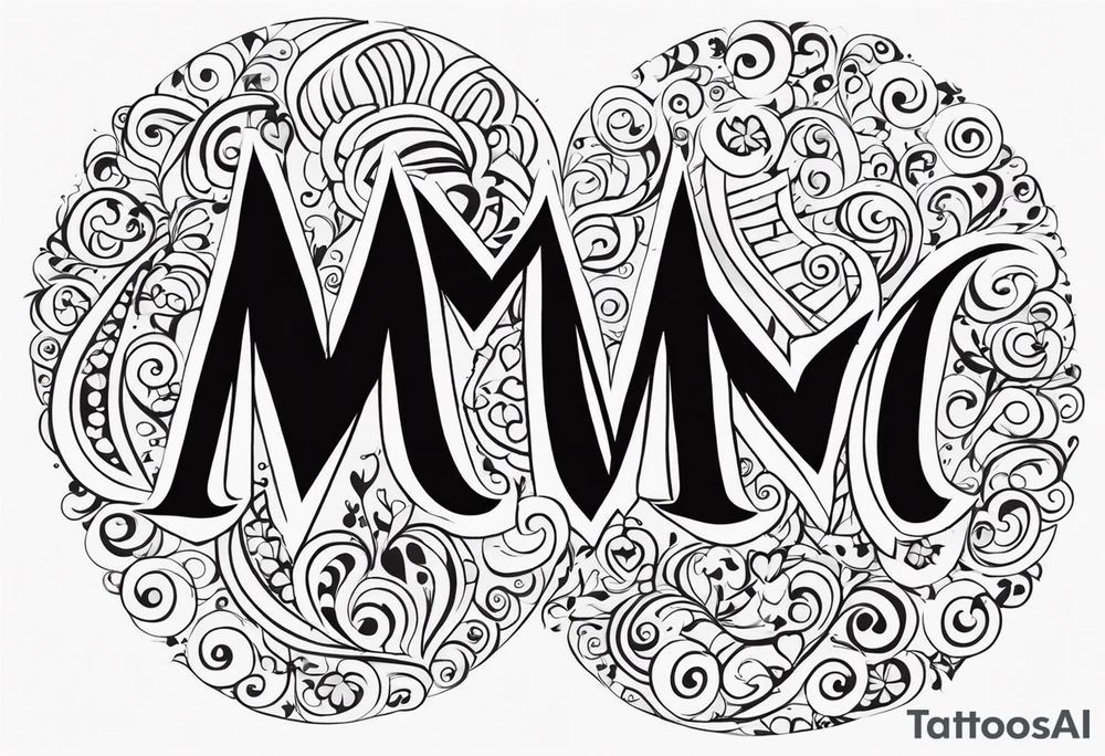 Write Amini, instead of M put an empty heart tattoo idea