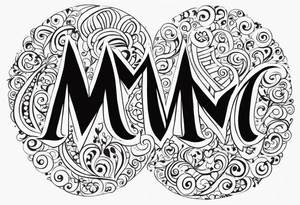 Write Amini, instead of M put an empty heart tattoo idea