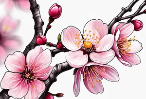 cherry blossom flower design tattoo idea