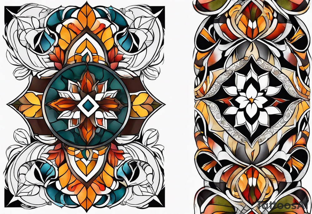 Arm Sleeve Tattoo with fall colors tattoo idea