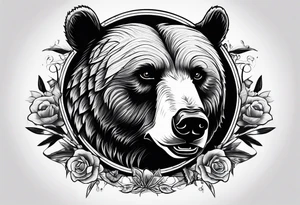 Bear and rifles tattoo tattoo idea