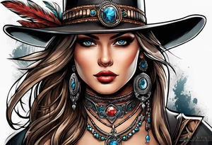 Western genre movie half sleeve tattoo tattoo idea