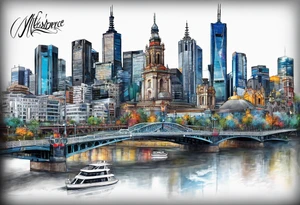 Melbourne Skyline tattoo idea