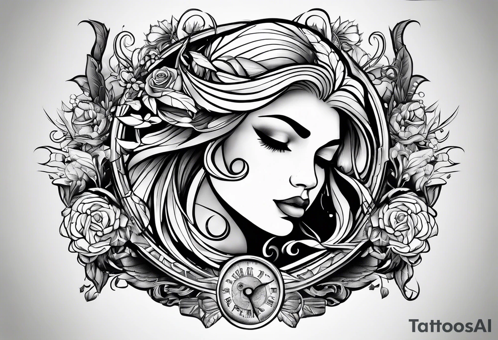 Black and white Florida tattoo for a Virgo mechanic tattoo idea
