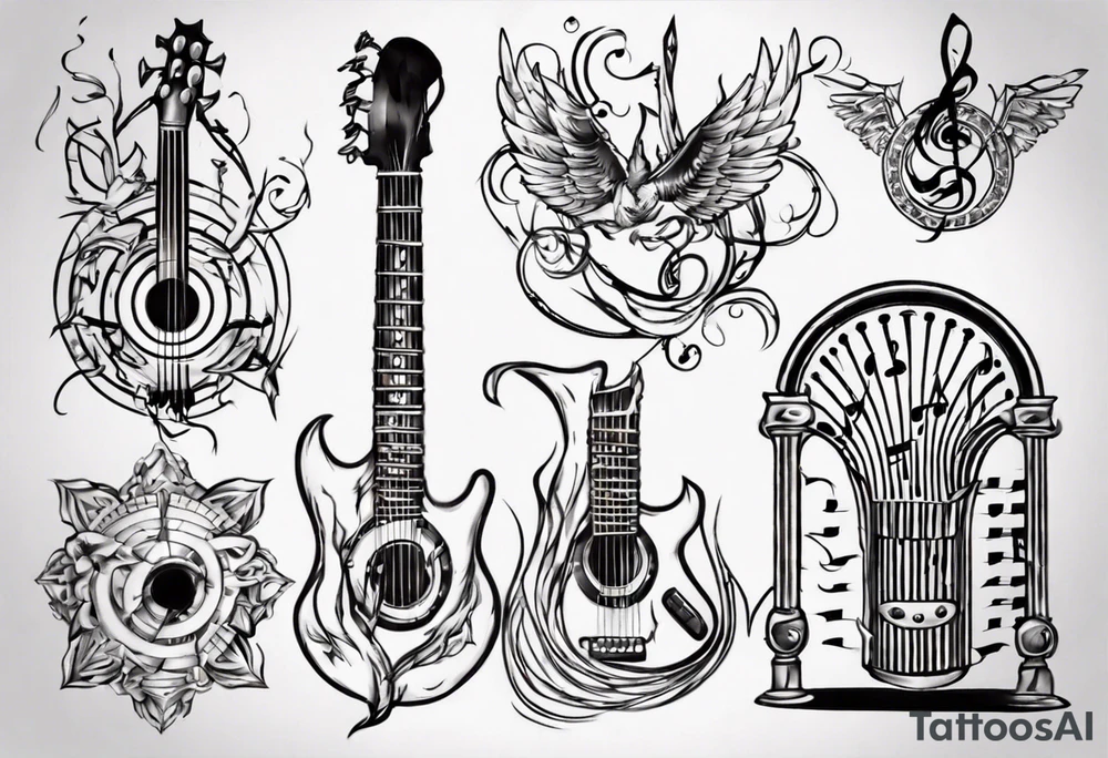 music stave tattoo idea