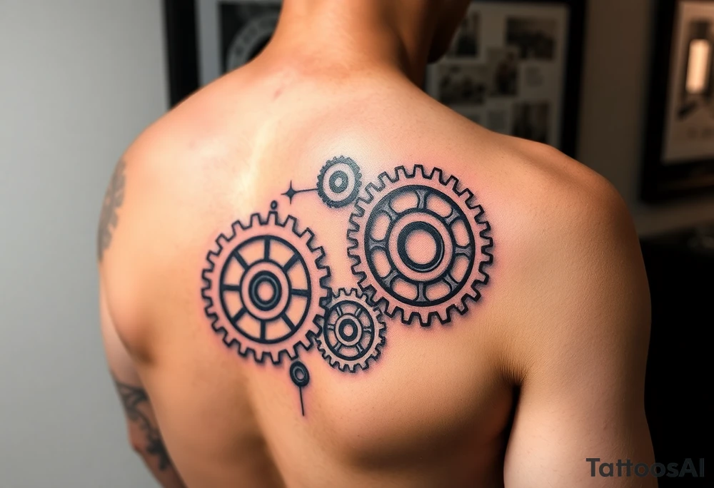 Mechanical gears blinking one another down my arm tattoo idea