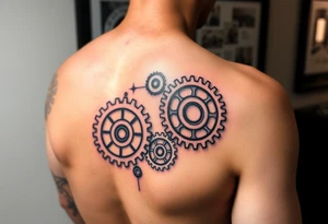 Mechanical gears blinking one another down my arm tattoo idea