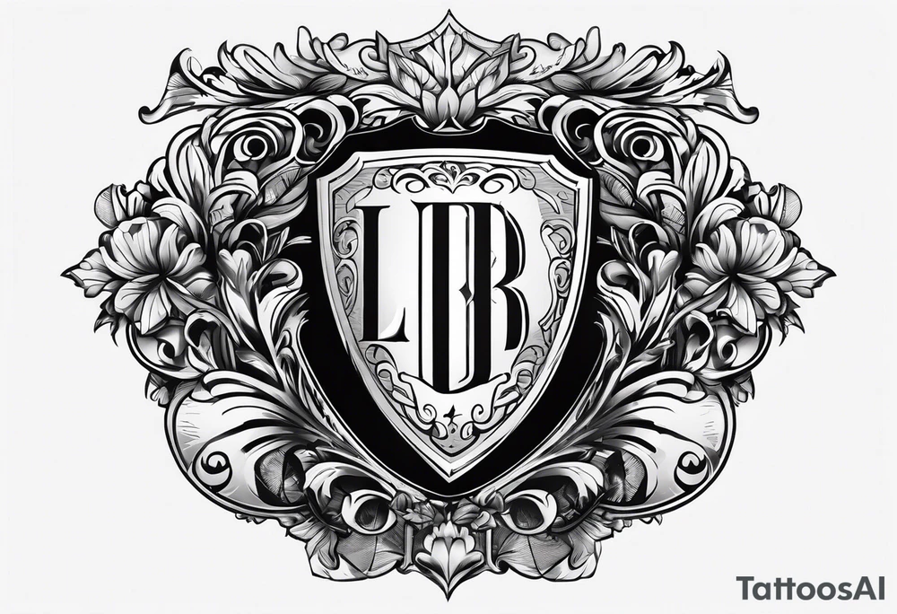 SHIELD WITH INITIALS LDB tattoo idea