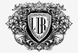 SHIELD WITH INITIALS LDB tattoo idea