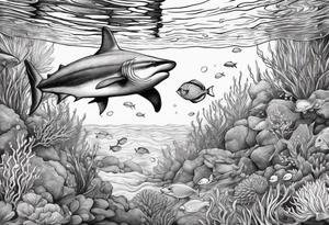 under water ocean scene tattoo idea