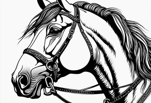 Horse portrait no shading tattoo idea
