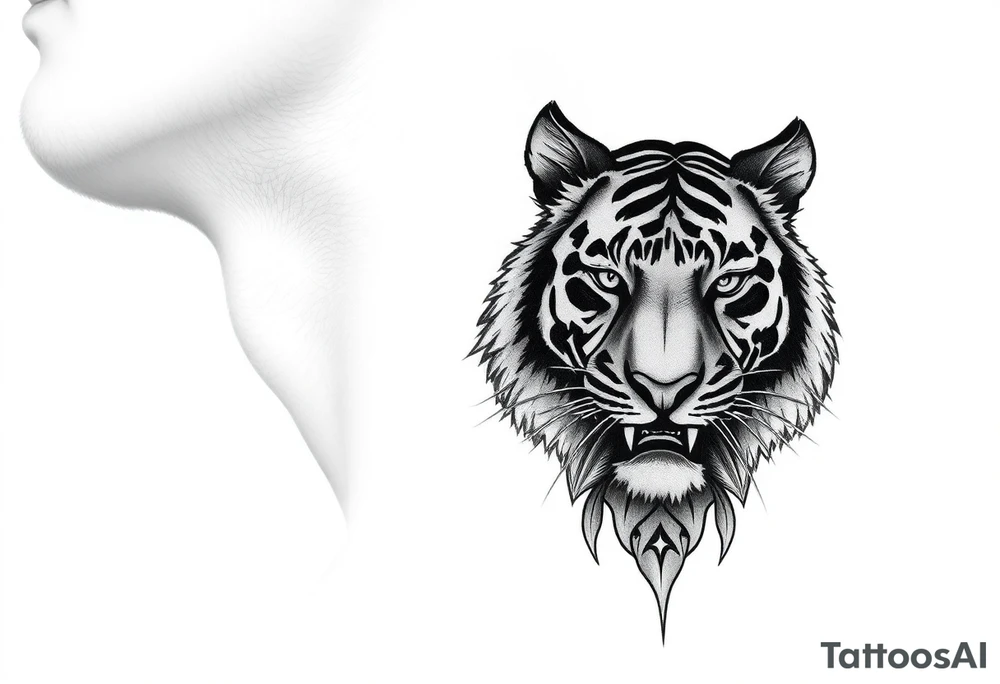 cyrillic russian + Macedonian tiger on the side of my left neck tattoo idea