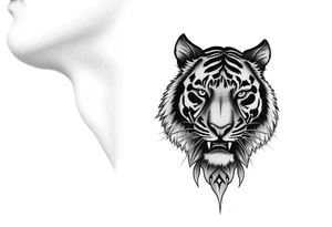 cyrillic russian + Macedonian tiger on the side of my left neck tattoo idea