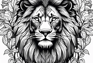 Lion in jungle tattoo idea