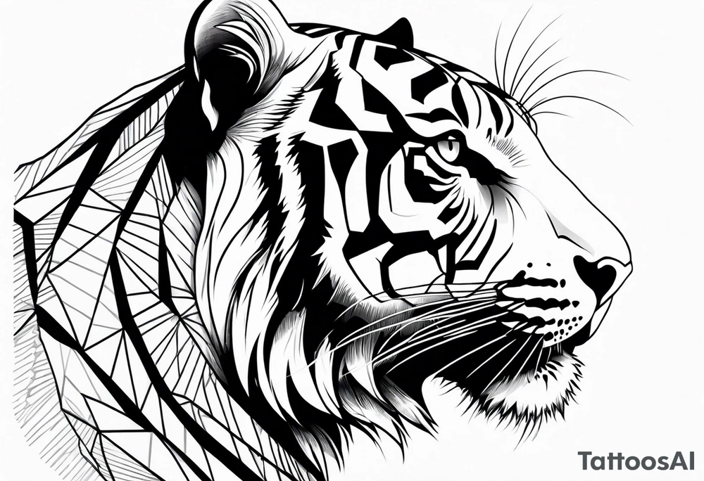 tiger side profile tattoo idea