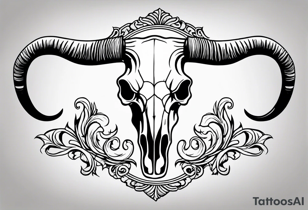 longhorn skull, western tattoo idea