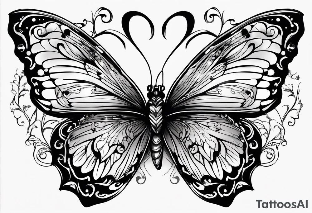 butterfly makes a heart tattoo idea